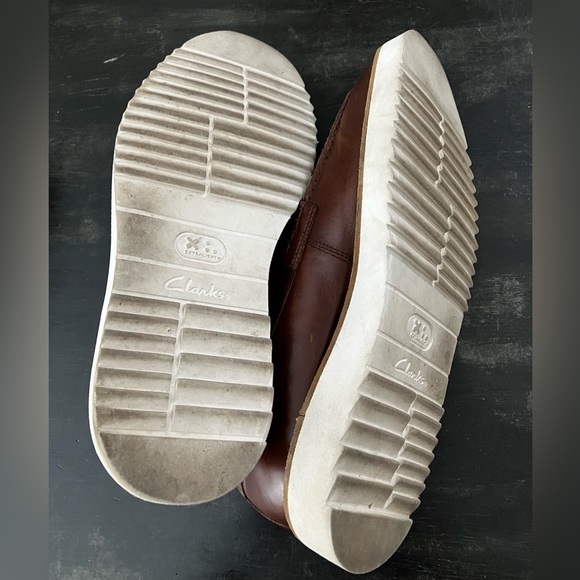 Clark’s “Ernest Free” slip on loafers brown leather size 8.5 men’s Oxford shoe - Picture 7 of 10